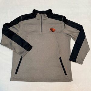 Men’s Oregon State Beavers Gray and Black Quarter-Zip Pullover